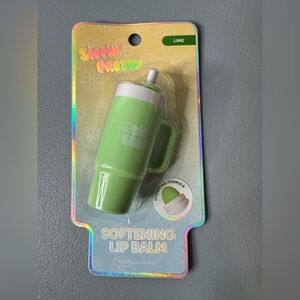 Sippin’ pretty Lime tumbler with straw Softening Lip Balm - Cute Cup Design